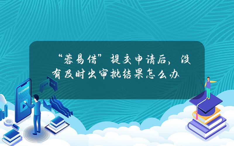 “蓉易借”提交申请后，没有及时出审批结果怎么办？