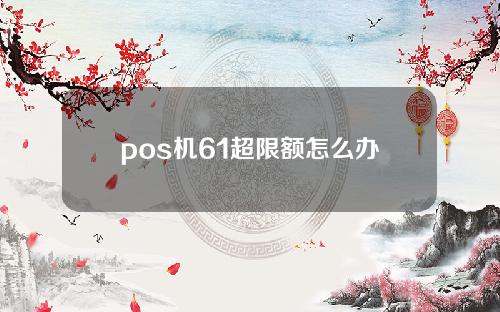 pos机61超限额怎么办