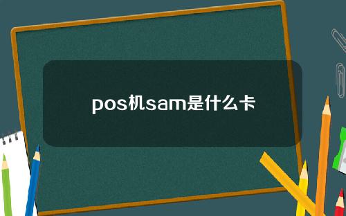 pos机sam是什么卡