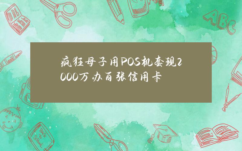 疯狂母子用POS机套现2000万 办百张信用卡