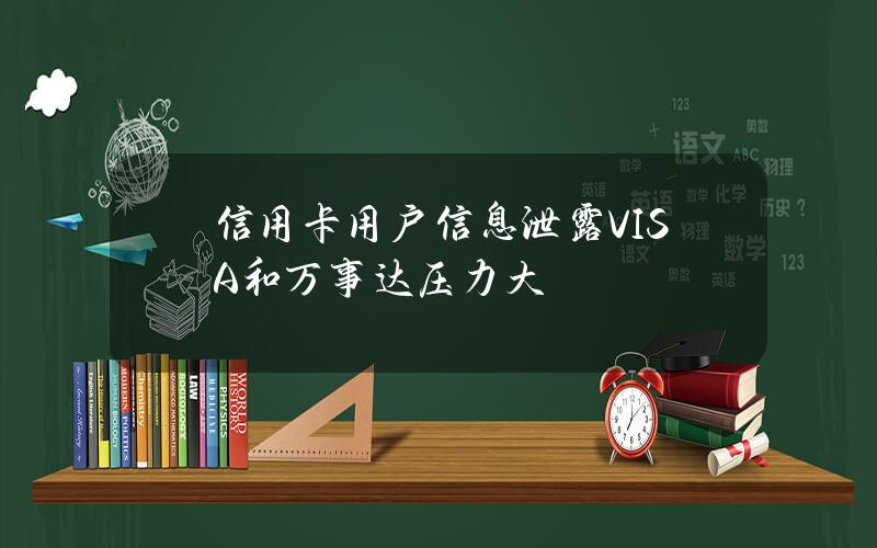 信用卡用户信息泄露 VISA和万事达压力大