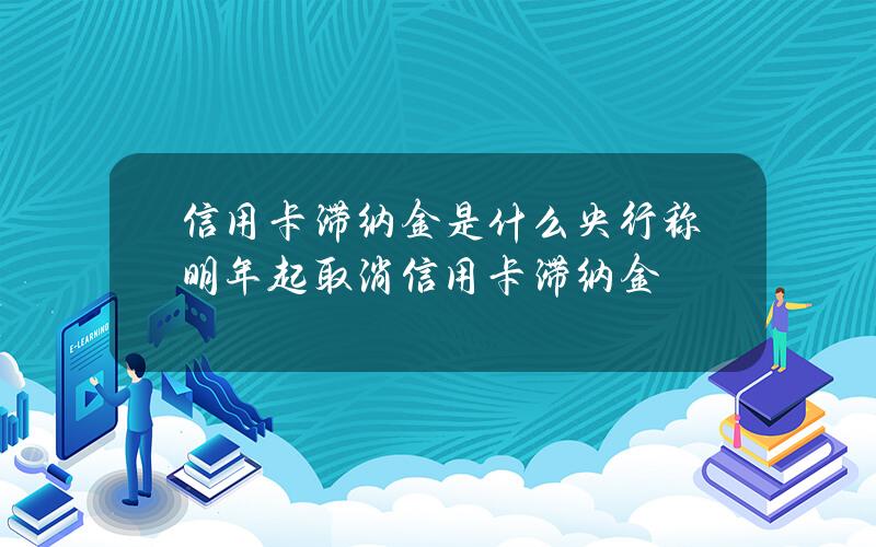 信用卡滞纳金是什么？央行称明年起取消信用卡滞纳金