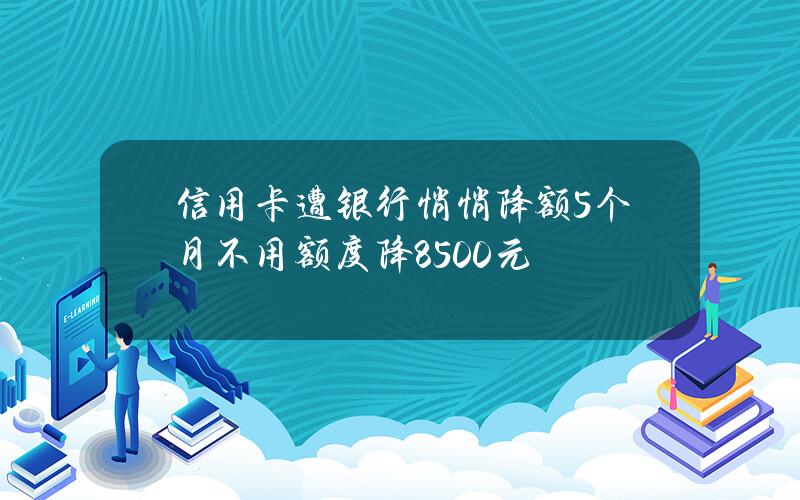 信用卡遭银行悄悄降额 5个月不用额度降8500元