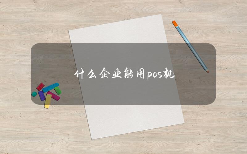 什么企业能用pos机