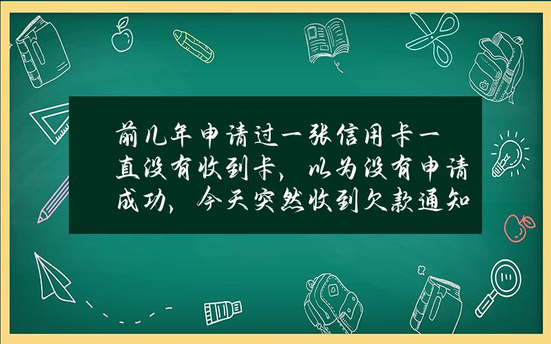 前几年申请过一张信用卡一直没有收到卡，以为没有申请成功，今天突然收到欠款通知，应该怎么办