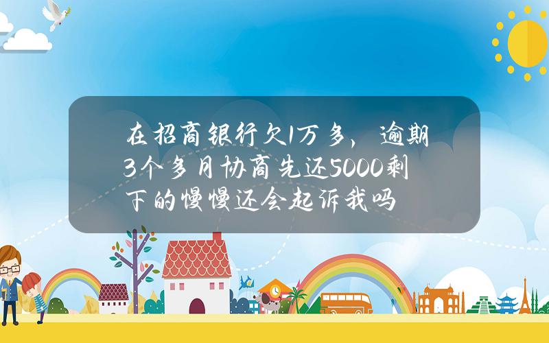 在招商银行欠1万多，逾期3个多月协商先还5000剩下的慢慢还会起诉我吗？