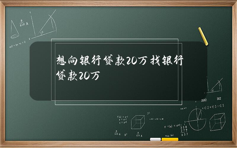 想向银行贷款20万 找银行贷款20万