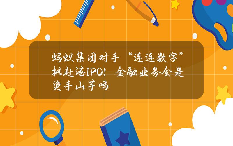 蚂蚁集团对手“连连数字”拟赴港IPO！金融业务会是烫手山芋吗？