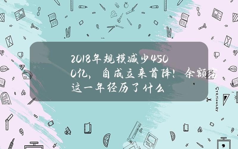 2018年规模减少4500亿，自成立来首降！余额宝这一年经历了什么？