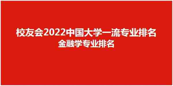 校友会2022中国大学金融学专业排名，清华大学表现突出