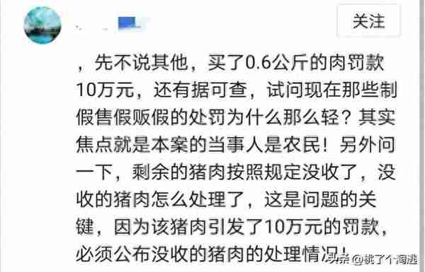 农民杀自家猪卖掉，收入30元，被罚款10万元。